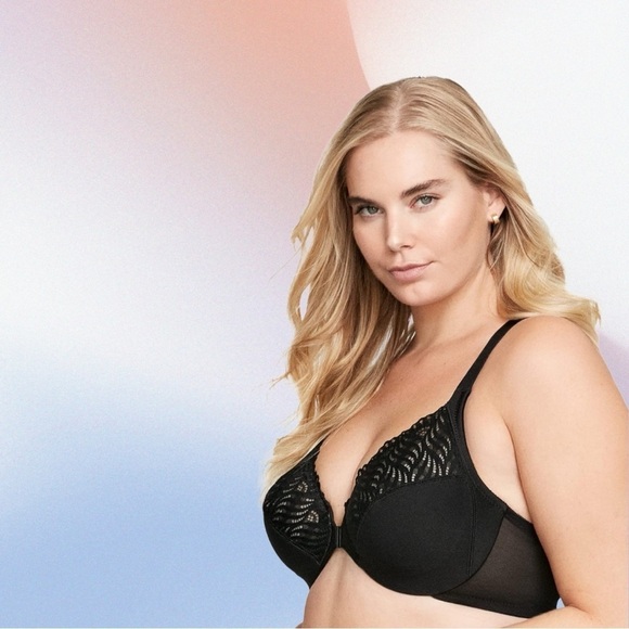 New With Tags Women's Black Plus Size Front-close T-back Underwire Bra 4… - Picture 4 of 5